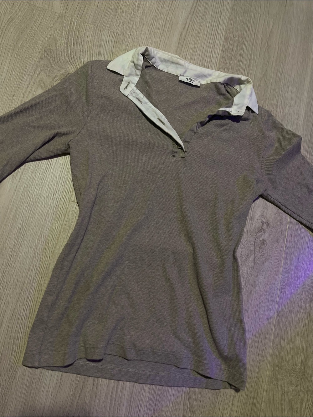 Peserico gray short Sleeve Button-Down Collar Top